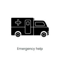 ambulance glyph icoon, vector illustratie.