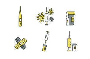 vaccinatie. medisch pictogrammen set. vector. vector