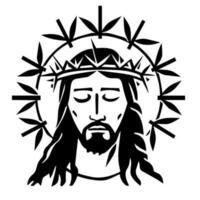 christen religieus figuur Jezus Christus met kroon van doornen vector