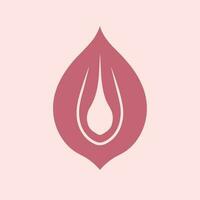 vrouw vulva icoon logo voor gynaecologisch Gezondheid thema vector