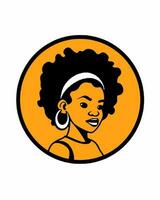 meisje met een afro logo vector