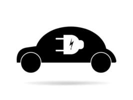 vector illustratie van elektrisch aangedreven auto en opladen punt pictogrammen stijl.