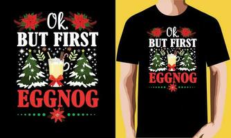 OK maar eerste Advocaat Kerstmis t-shirt ontwerp. vector