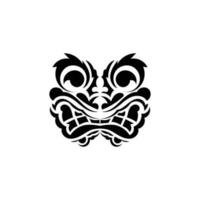 tribal masker. zwart tatoeëren in de stijl van de oude stammen. hawaiiaans stijl. vector geïsoleerd Aan wit achtergrond.