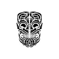 de gezicht van een viking of ork. traditioneel totem symbool. Maori stijl. vector over- wit achtergrond.