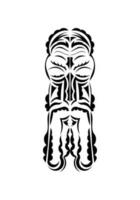masker in traditioneel tribal stijl. klaar tatoeëren sjabloon. geïsoleerd Aan wit achtergrond. vetcor. vector
