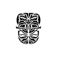 de gezicht van een viking of ork. traditioneel totem symbool. zwart ornament. vector over- wit achtergrond.