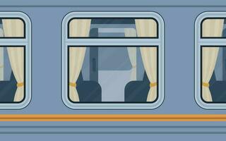trein gedeelte ramen. het spoor vervoer buiten. tekenfilm stijl. vlak stijl. vector