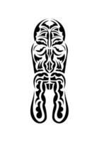 gezicht in traditioneel tribal stijl. tatoeëren patronen. geïsoleerd. vetcor. vector