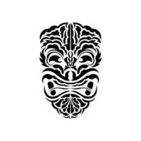 de gezicht van een viking of ork. traditioneel totem symbool. polynesisch stijl. vector geïsoleerd Aan wit achtergrond.