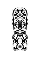 masker in traditioneel tribal stijl. zwart tatoeëren patronen. geïsoleerd. vetcor. vector