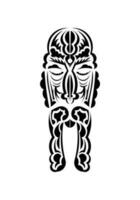 Maori stijl gezicht. klaar tatoeëren sjabloon. geïsoleerd Aan wit achtergrond. vector illustratie.