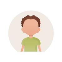 avatar van een schattig peuter- jongen. geïsoleerd Aan wit achtergrond. tekenfilm stijl. vector illustratie.