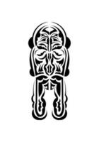 gezicht in traditioneel tribal stijl. zwart tatoeëren patronen. geïsoleerd Aan wit achtergrond. vector illustratie.