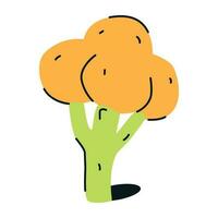 broccoli vlak icoon, bewerkbare ontwerp vector