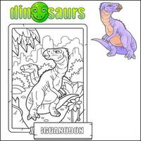 prehistorisch dinosaurus iguanodon kleur boek vector