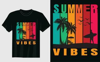 zomer vakantie gevoel t-shirt en het beste t-shirt vector