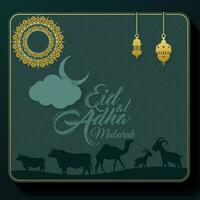 eid ul adha mubarak Islamitisch festival poster, banier, omslag, sjabloon vector