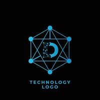 technologie d brief logo vector