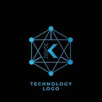 technologie k brief logo vector