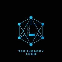 technologie l brief logo vector