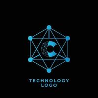 technologie c brief logo vector