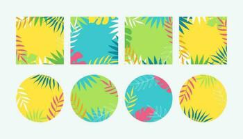 vector tropisch zomer reeks van sociaal media verhaal ontwerp Sjablonen. minimalistische stijl. abstract prints voor Hoes Sjablonen, spandoeken, achtergronden, verpakking, branding, reclame.