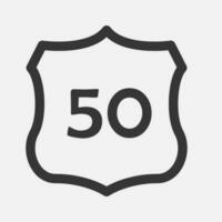 ons 50 snelweg weg. reizen informatie teken. tusen staten snelweg schilden gebruikt in de ons. vector illustratie