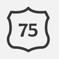 ons 75 snelweg weg. reizen informatie teken. tusen staten snelweg schilden gebruikt in de ons. vector illustratie