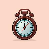 tekenfilm vlak stijl bruin kleur alarm klok vector illustratie voor wakker worden, tijd horloge, ochtend- alert. klok vector illustratie, icoon, klem kunst. voorwerp teken en symbool illustratie.