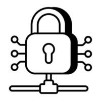 een lineair ontwerp icoon van encryptie vector