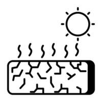 een icoon van droogte geïsoleerd Aan wit achtergrond vector