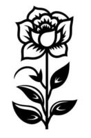 vector icoon van zwart en wit bloem