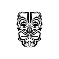 patroon masker. zwart tatoeëren in de stijl van de oude stammen. hawaiiaans stijl. vector over- wit achtergrond.