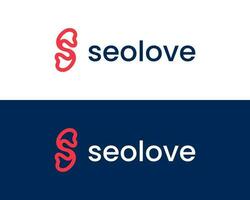 brief s met liefde zingen logo, 2 met liefde vector logo, hart rood teken logo ontwerp monogram