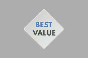 het beste waarde tekst knop. het beste waarde teken icoon etiket sticker web toetsen vector