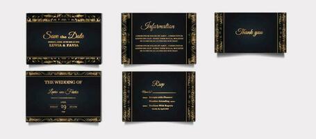 luxe elegant bruiloft uitnodiging kaart ontwerp reeks vector