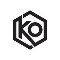 ko monogram logo ontwerp illustratie vector