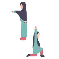 reeks van zwanger hijab moeder oefenen vector