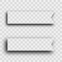 donker transparant realistisch schaduw. reeks van twee rechthoeken schaduwen vector