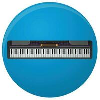 piano synthesizer icoon vlak. synth toetsenbord en muziek- toetsenbord, keytar muziek- en groots piano, musical instrument. vector illustratie