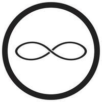 oneindigheid icoon zwart wit. oneindigheid symbool en oneindigheid icoon, oneindigheid teken en oneindigheid logo, oneindigheid lus eindeloos. vector vlak ontwerp illustratie