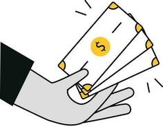 hand- Holding geld illustratie vector