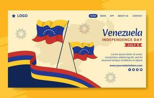 gelukkig Venezuela onafhankelijkheid dag sociaal media landen bladzijde vlak tekenfilm hand- getrokken sjabloon illustratie vector