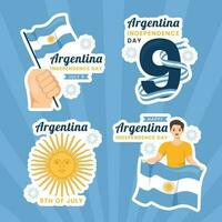 Argentinië onafhankelijkheid dag etiket vlak tekenfilm hand- getrokken Sjablonen achtergrond illustratie vector