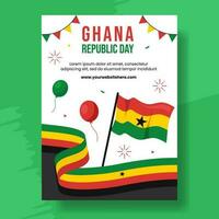 Ghana republiek dag verticaal poster vlak tekenfilm hand- getrokken Sjablonen achtergrond illustratie vector