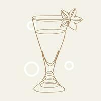 doorlopend een lijn tekening van zomer cocktail drankjes. bar en restaurant concept minimalistisch, vector illustratie.