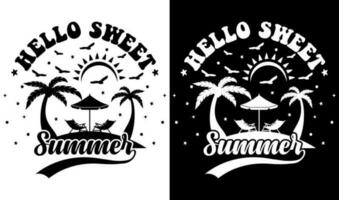 Op maat typografie vector afdrukbare zomer strand citaten ontwerp