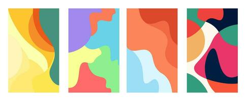 mooi concept reeks van zomer thema in abstract kunst stijl kleurrijk kleur achtergrond. ontwerp sjabloon voor uitverkoop, verticaal poster, kop, omslag, sociaal media, mode advertenties vector