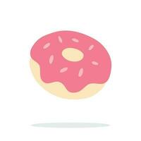 aardbei donut vlak ontwerp en illustratie. vector